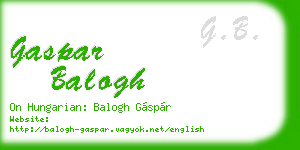 gaspar balogh business card